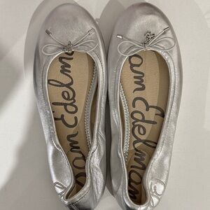 Sam Edelman Metallic Silver Flats